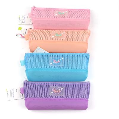 China Durable Mesh Single Zipper Pencil Bag For Girls for sale