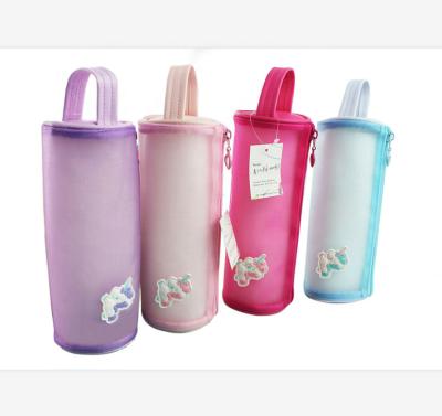 China Durable Unicorn Style Pencil Bag Cylinder Handheld Pen Bag For Kids for sale