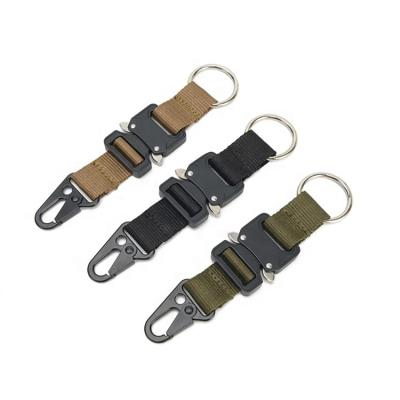 China Outdoor Camping Increasing Quick Release Traveling Metal Buckles Key Hook EDC Gear Molle Tactical Chain Buckle For Tactical Bag en venta