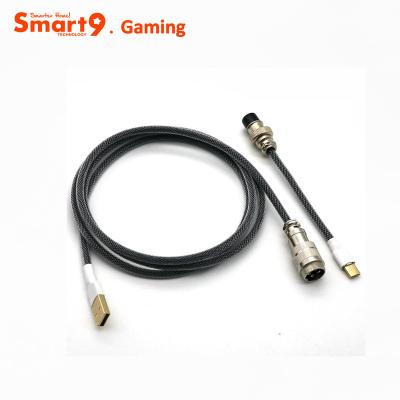 China Aviation Mechanical Type Smart9 Type-C Sleeving Double Cables For Mechanical Gaming Keyboard for sale