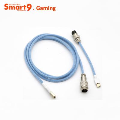 China Mechanical Aviation Smart9 Type-C Connector Coil Type Sleeving Dual Cables For Mechanical Gaming Keyboard for sale