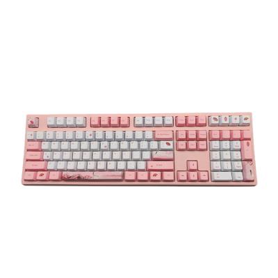 China Smart9 M108Key-Pink Numeric Keypad Wired Keyboard Cherry Blossom Pattern Pink Key Top Desktop Suitable General Mechanical Keyboard for sale