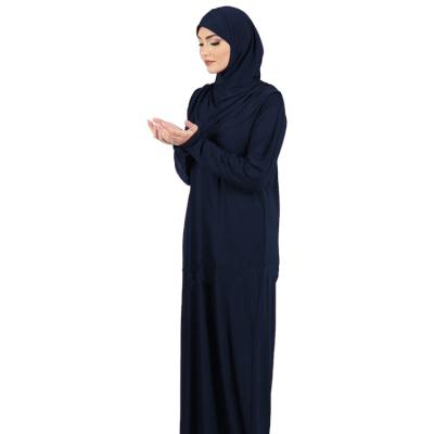 China Wholesale Leisure Size Women Solid Color Free Prayer Dress Dubai Quilting Dress Long Muslim Dress Leisure for sale