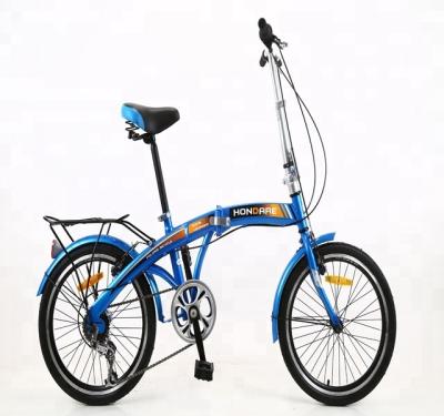 China 20 Inch Wheel Size Alloy Wheel Steel Frame Folding Bike Adults Street Hi-Ten With V Brake for sale