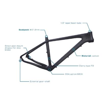 China LEWEE BMX Bike Frame Style Carbon Fiber Bicycle Frame Mountain Bike New For Cycling Frameset for sale