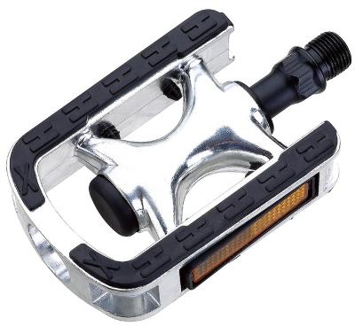 China Best Selling Rubber Durable Alloy Bicycle Parts Bike Pedals With Reflector Body Flat Bicycle Pedal Work Mountain Bike City Bike for sale