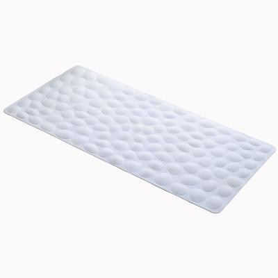 China Sustainable Orange Non-Slip Bathtub Mat Soft Rubber Bathroom Bathmat With Strong Suction Cups for sale