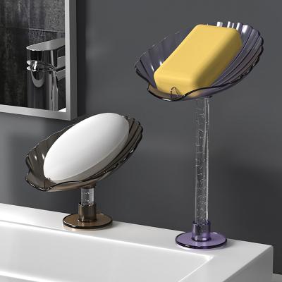 China Plastic Countertop Soap Holder Shell Shape Soap Rack Drain Soap Holder Box for sale