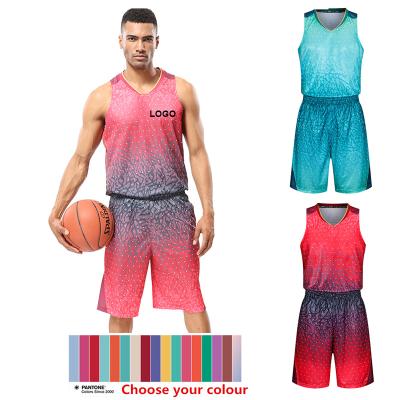 China Antibacterial Custom Printed Basketball T Shirt Basketball Shorts Full Wear for sale