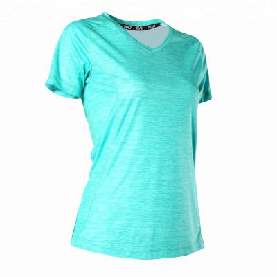 China Anti Static Women Running T Shirts In Dry Running Outdoor Training Gym Wear for sale