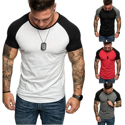 China Men's Casual Raglan Short Sleeve T-Shirt Anti Shrink Around The Neck Baseball T-shirt Slim Fit Men's Raglan Curved Edge for sale