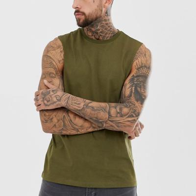 China 50/50 Mens Polyester Cotton T-Shirt Anti-Shrink Relaxed Cotton Polyester Fit Sleeveless T-Shirt for sale