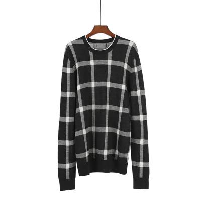 China Wool Plaid Crew Neck Knitted	Mens Crewneck Sweater Jacquard Men Sweaters Fashionable for sale