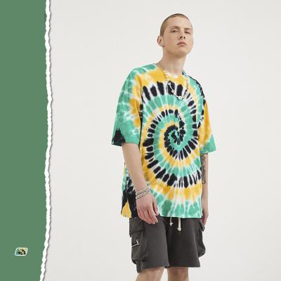 China Three Colors Tie Dye Crewneck High Quality Cotton Stylish T Shirts For Men for sale