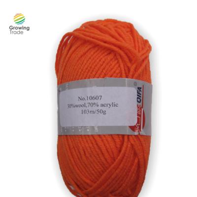 China Anti-bacteria hot sale 30% wool and 70% acrylic blended yarn for knitting for sale