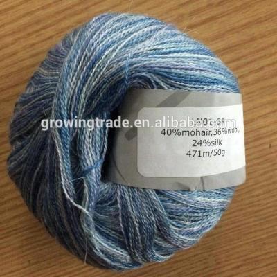 China Abrasion-resistant mohair and silk wool blend knitting yarn for sale