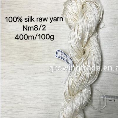 China Sustainable Pure Silk Raw White Undyed Knitting Yarn Yarn for sale