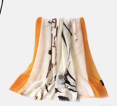 China Custom Striped Women Shawl Soft Camel Yak Wool Scarf for sale