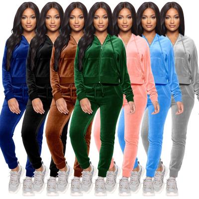 China Wholesale High Quality Breathable Jogger Sets Outfits Flannel Winter Women Two Piece Set for sale