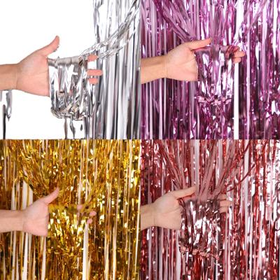 China Decoration Tinsel Foil Fringe Curtains Metallic Festival Decoration Selection Sparkle Party Birthday Photo Backdrop Wedding for sale