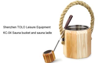 China sauna bucket and ladle Sauna Accessories with stainless steel liner set for sale