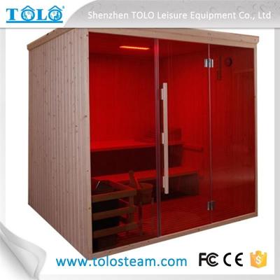 China Traditional Sauna Cabins , Square Cedar Sauna Rooms For Home / Garden for sale