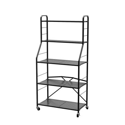 China Sustainable High End Five-Tier Iron Removable Kitchen Shelves Storage Racks Display Shelf for sale