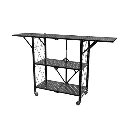 China Viable Best Quality Three Tier Wing Shelf Iron Portable Home Storage Shelves for sale