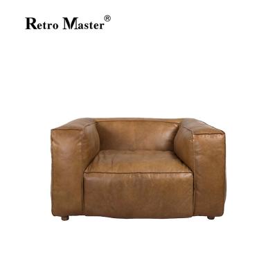 China Reclining Sofa Bed RM RS027 Brown European American Combination Living Room Sofas Feather Genuine Leather Sofa for sale