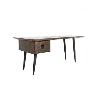 China Metal Splicing RM Customized Retro Industrial Office Custom Rivet Negotiation Table Desktop Computer Desk for sale