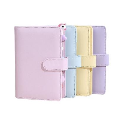 China Custom Color A5 Loose Leaf Planner PU Cover Leather Planner 6 Ring Binder Monthly Weekly Daily Candy for sale