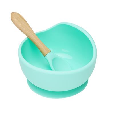 China Silicone Baby Bowl Low MOQ Food Grade Silicone Suction Baby BPA Style BPA Style Feeding Set Nordic Free Non-Slip Bowl Spoon for sale