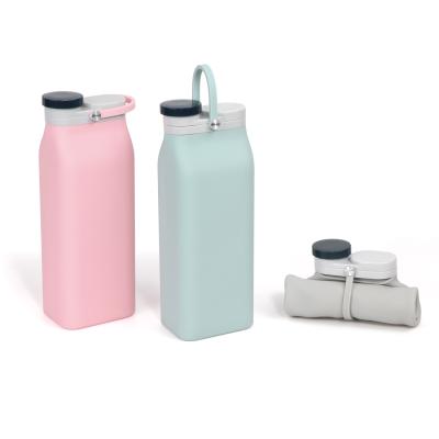 China Wholesale Cute Collapsible Motion Silicone Travel Bottle BPA Free Food Grade Material To Increase Camping for sale