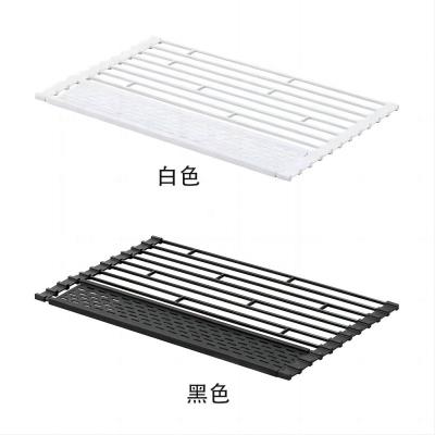 China Sustainable Multifunctional Large size Foldable Drainage Rack Kitchen Multifunctional Shelf Tableware Drainage Dish Rack for sale