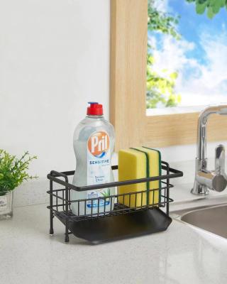 China Sustainable Factory Wholesale Custom Stainless Steel Sink Organizer Kitchen Rag Sponge Storage Box Drainage Rack for sale