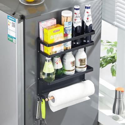 China Sustainable Creative Multifunction Adjustable Kitchen Refrigerator Holder Wall-mounted Refrigerator Storage Rack for sale