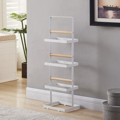 China Sustainable High Quality Dormitory Storage Artifact Portable Standing type Punch free Bathroom display Slippers Rack for sale