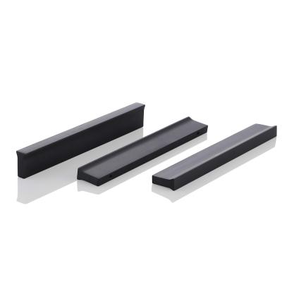 China Matte Black Cabinet Drawer Dresser Wire Drawing Aluminum Alloy Furniture Handle Wardrobe Cupboard Pull Handle for sale