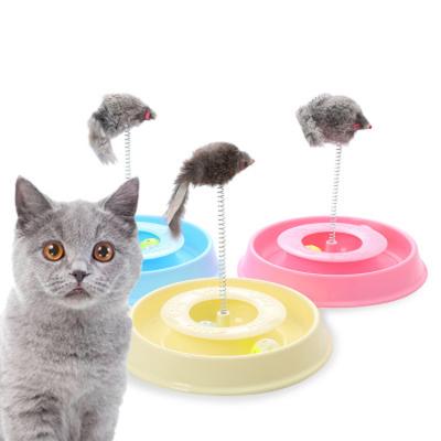 China Cats Cat Entertainment Toy Spring Mouse Single Layer Ball Track Cat Toy for sale