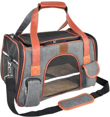 China Sustainable Pet Carrier Airline Approved Soft Sided For Cats And Dogs Portable Comfortable Travel Pet Bag for sale