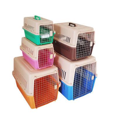 China Breathable Airline Approved Easy To Carry Dog Cat Plastic Travel Box Pet Cages Portable Traveling Crate for sale