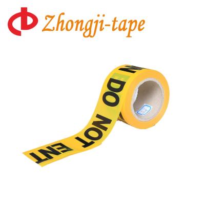 China 75mm*300m Yellow Roll Caution Non Adhesive Tape Warning Device Non Adhesive Guardrail Strips for sale