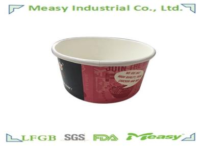 China Large Capacity Disposable Paper Bowl , Salad Paper Container With Plastic Lid for sale