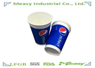 China Customized 10oz Pepsi Cola Paper Cold Cups With Plastic Flat Lid To Match for sale