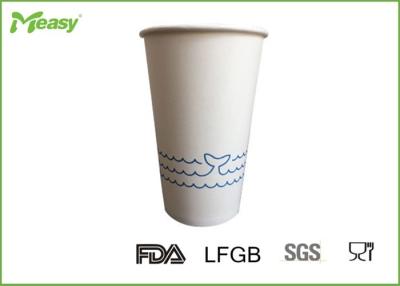 China Economical Takeaway Hot Coffee Paper Cups Blue Dolphin White Background for sale