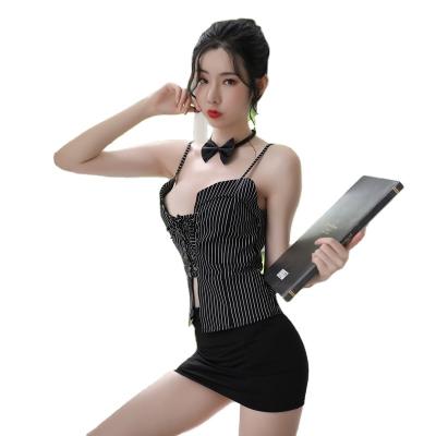 China Women's Breathable Leisure Wear Cosplay Two Piece Secretary Uniform Sexy Costumes Girl's Lingerie for sale