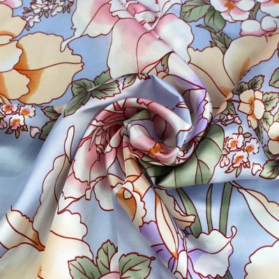 Cina High Quality Anti Pill Charmeuse Printed Silk Fabric Customized Pattern 6A Grade Silk Fabric in vendita