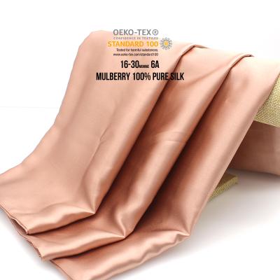 China Wholesale 22 momme 6A top grade anti pill color 100% mulberry silk satin fabric solid natural raw silk fabric for sale