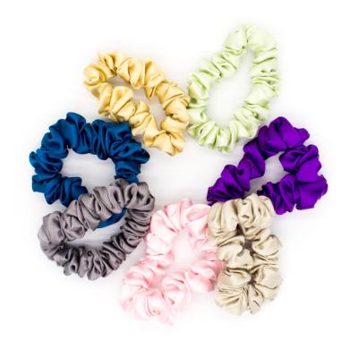 China Wholesale 100 Fashion Mulberry Silk Scrunchies 16MM Silk Satin Hair Scrunchies 4CM Hair Scrunchies Te koop