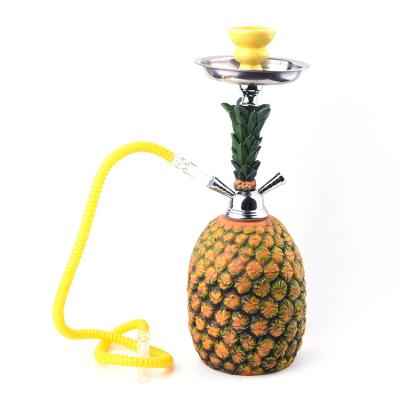 China New Hot Selling Custom Hookah JZ-256AH Stainless Steel PUM Manufacturer Pineapple Shape Double Hose Metal Shisha for sale